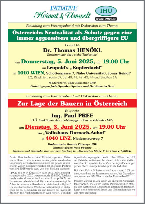 Veranstaltungen Juni 2025