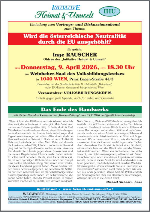 Wegwarte 2026 01 Veranstaltung